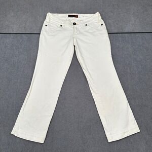 G by Guess White Low Rise Straight Leg Jeans Button Flap‎ Pockets Size 30x24.5